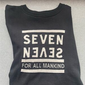 7 For All Mankind Unisex Black Sweater